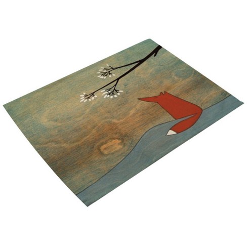 아울리빙 붉은여우 일상 식탁매트, H, 42 x 32 cm