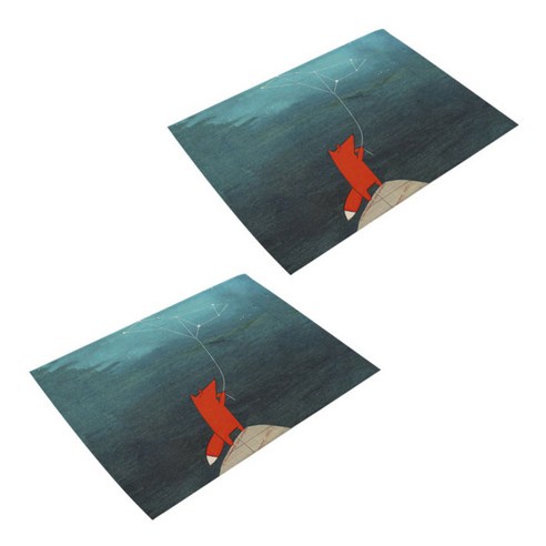아울리빙 붉은여우 일상 식탁매트 2p, A, 42 x 32 cm