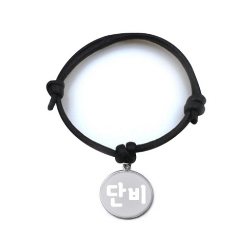 펫츠룩 굿모닝 블랙 반려동물 목걸이 M + 메탈 원형 팬던트 S, 실버(단비), 1개
