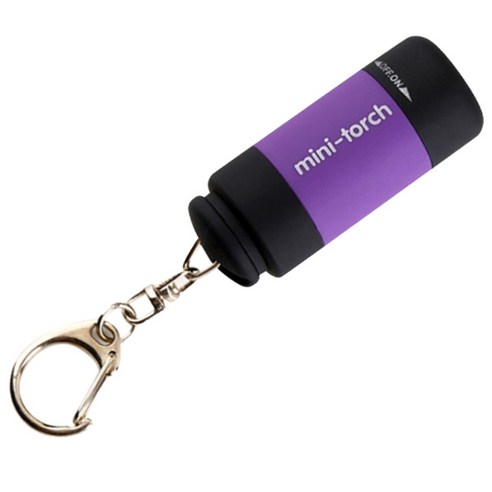 블럭마트 캠핑 USB 충전식 LED 미니손전등, 퍼플, 1개