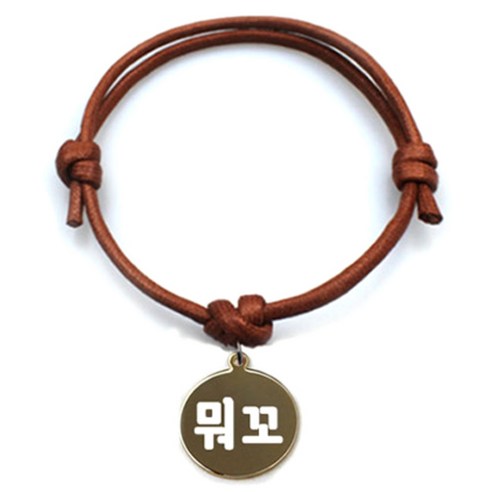펫츠룩 굿모닝 카라멜 반려동물 목걸이 M + 메탈원형 팬던트 M, 골드(뭐꼬), 1개