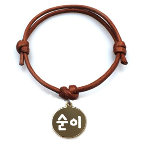 펫츠룩 굿모닝 카라멜 반려동물 목걸이 M + 메탈원형 팬던트 M, 골드(순이), 1개