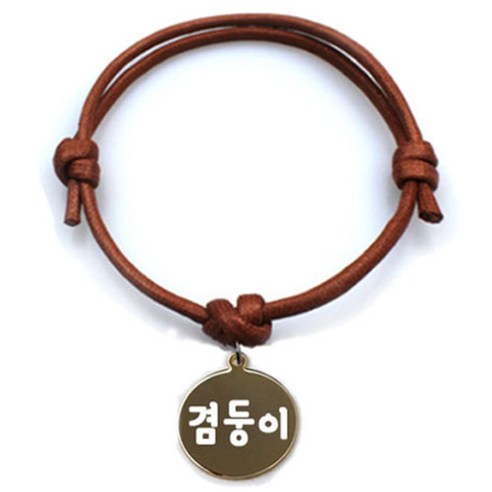 펫츠룩 굿모닝 카라멜 반려동물 목걸이 M + 메탈원형 팬던트 S, 골드(겸둥이), 1개