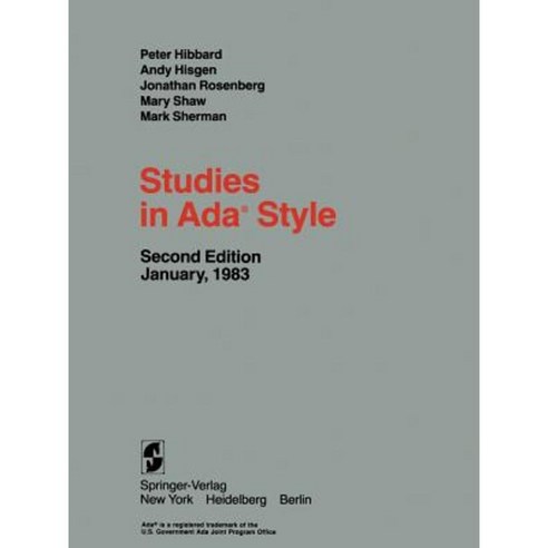 Studies in ADA(R) Style Paperback, Springer
