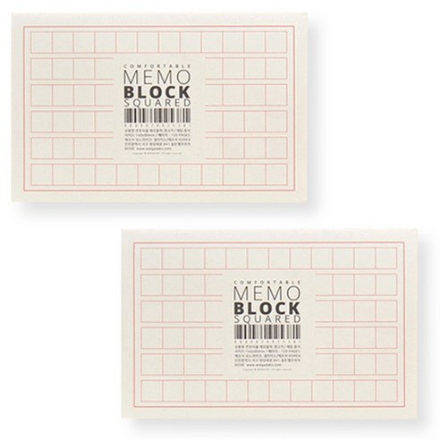 왈가닥스 컴포터블 메모지블럭, Squared, 2개입