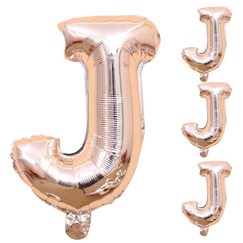 인터팝 파티팝 파티용품 알파벳 40인치 풍선, 실버(J), 4개입