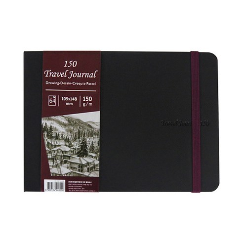 세르지오 트래블 저널 가로형 풍경 전문가용 스케치북, A6, 64매