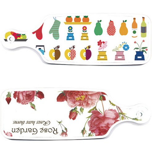 로엠디자인 서빙 도마 보드 2p Rose Garden 세트, Rose Garden, 클립 아트 과일, 1세트