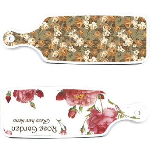 로엠디자인 서빙 도마 보드 2p Rose Garden 세트, Rose Garden, 토색 플라워, 1세트