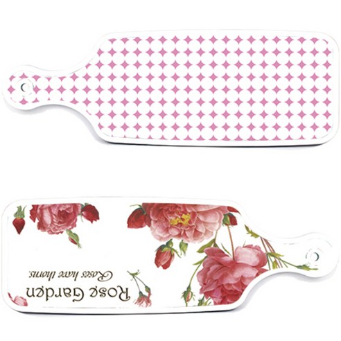 로엠디자인 서빙 도마 보드 2p Rose Garden 세트, Rose Garden, 원형 패턴 파스텔 핑크, 1세트