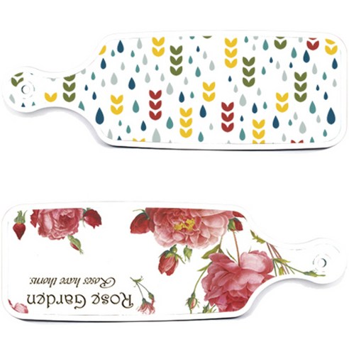 로엠디자인 서빙 도마 보드 2p Rose Garden 세트, Rose Garden, 빗물과 새싹 패턴, 1세트