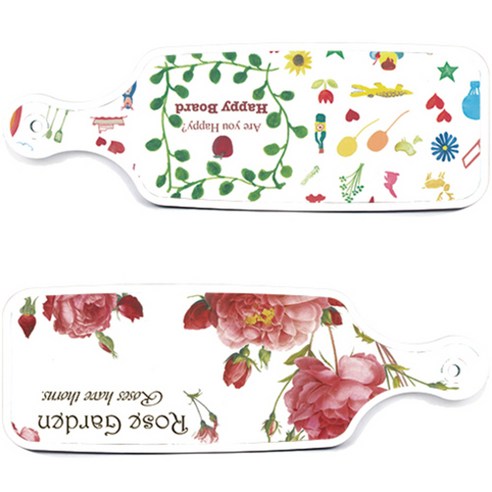 로엠디자인 서빙 도마 보드 2p Rose Garden 세트, Rose Garden, 해피, 1세트