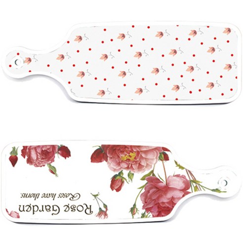 로엠디자인 서빙 도마 보드 2p Rose Garden 세트, Rose Garden, 홍황색 플라워, 1세트