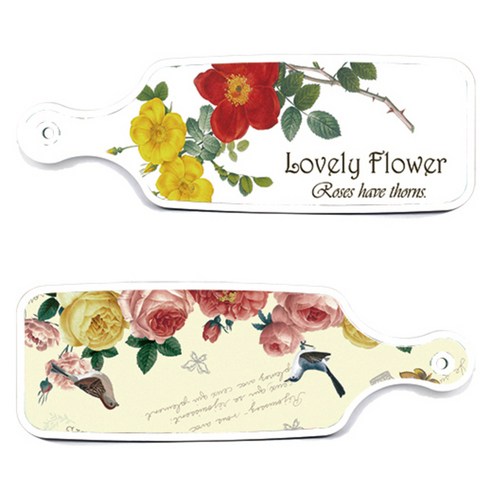 로엠디자인 서빙 도마보드 2p ParisRose 세트, ParisRose, LovelyFlower, 1세트