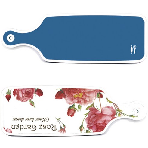 로엠디자인 서빙 도마 보드 2p Rose Garden 세트, Rose Garden, 다크 블루, 1세트