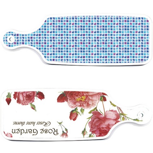 로엠디자인 서빙 도마 보드 2p Rose Garden 세트, Rose Garden, 블루 타일, 1세트