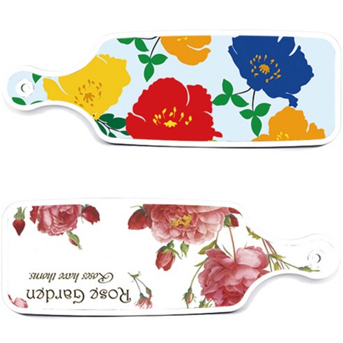 로엠디자인 서빙 도마 보드 2p Rose Garden 세트, Rose Garden, 국화 블루 옥색, 1세트