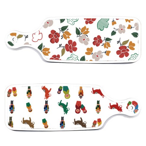 Loem 디자인 서빙 양면도마 마트로시카, 마트로시카, floral 목련 패턴, 1개