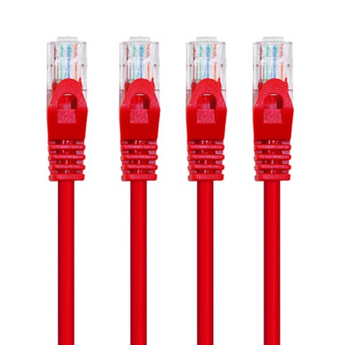 AVIVE 고급형 UTP 1m CAT6 랜선 케이블, 레드, 4개