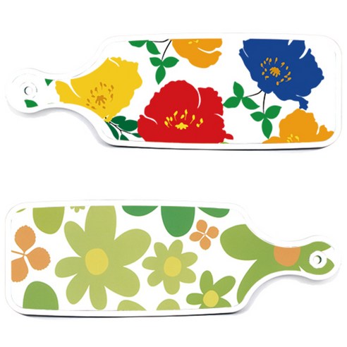 로엠디자인 국화블루화이트보드 서빙 도마 보드 2p 세트, 국화블루화이트보드, floral 개나리, 1세트