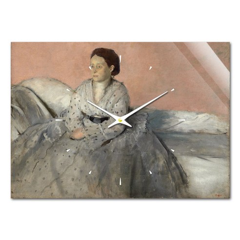 더윤 레티나 명화 벽시계 42 x 30 cm, 드가 르네 드 가스 부인