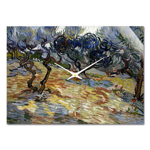 더윤 레티나 명화 벽시계 42 x 30 cm, 고흐 올리브나무2