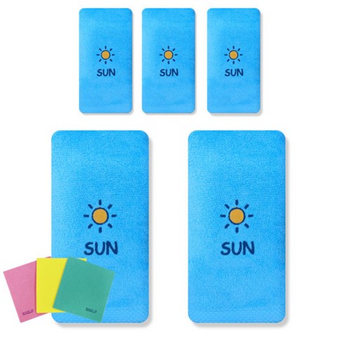 송월타올 큐티데일리 요일수건 5p + 독일행주 3p 랜덤 발송, 일요일(하늘), 1세트