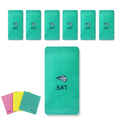 송월타올 큐티데일리 요일수건 7p + 독일행주 3p 랜덤 발송, 토요일(초록), 1세트