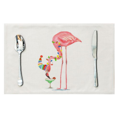 아울리빙 아이러브 플라밍고 식탁매트, F, 44 x 28 cm