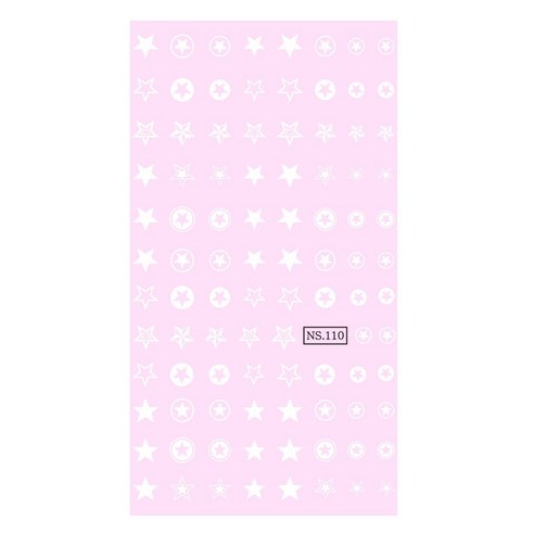네일스케치 드라이데칼, NS 110 별1 화이트, 1개