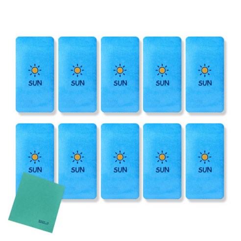 송월타올 큐티데일리 요일수건 10p + 독일행주 랜덤 발송, 일요일(하늘), 1세트