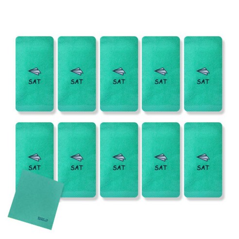 송월타올 큐티데일리 요일수건 10p + 독일행주 랜덤 발송, 토요일(초록), 1세트