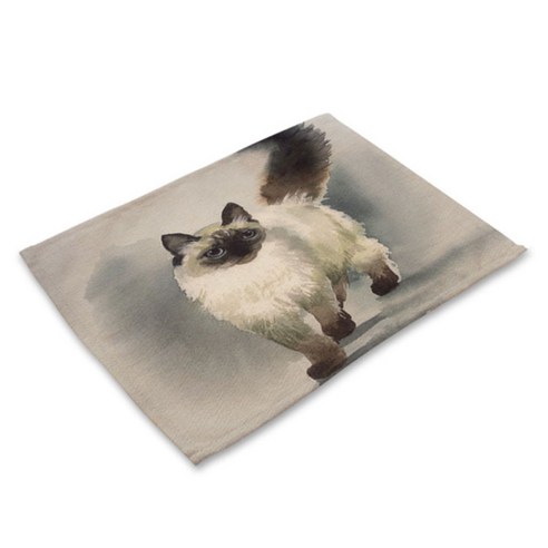 아울리빙 일러스트 귀여운 동물들 식탁매트, D, 42 x 32 cm