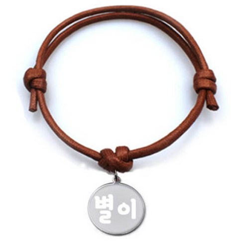 펫츠룩 굿모닝 카라멜 반려동물 목걸이 M + 메탈원형 팬던트 M, 실버(별이), 1개
