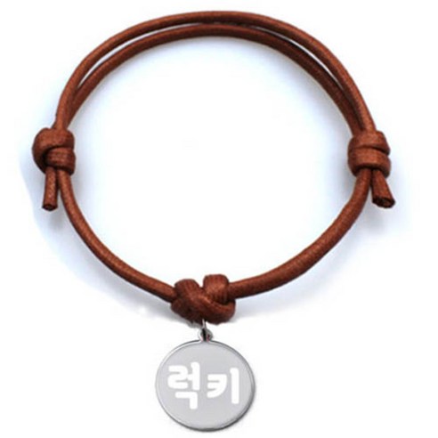 펫츠룩 굿모닝 카라멜 반려동물 목걸이 M + 메탈원형 팬던트 S, 실버(럭키), 1개
