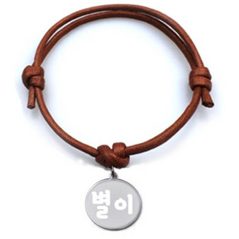 펫츠룩 굿모닝 카라멜 반려동물 목걸이 M + 메탈원형 팬던트 S, 실버(별이), 1개