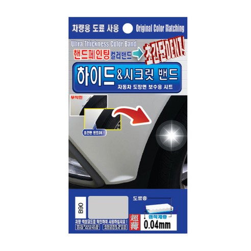 렉스디 수입차용 하이드&시크릿 밴드 도료 핸드 페인팅 BMW/미니, 90 다크 그라파이트 메탈릭