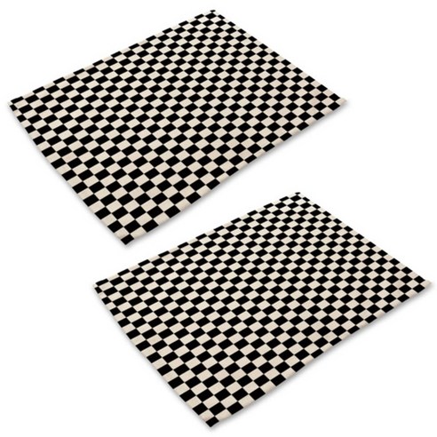 아울리빙 블랙패턴 디자인 식탁매트 2p, H, 42 x 32 cm
