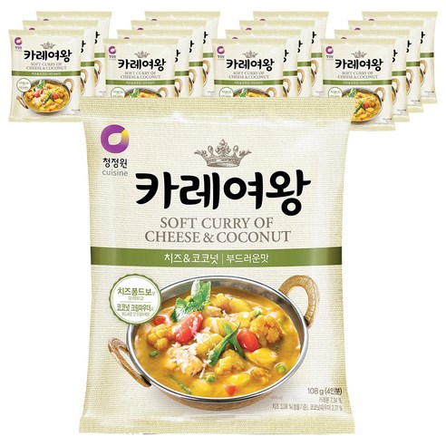 카레여왕 청정원 치즈 & 코코넛, 108g, 16개