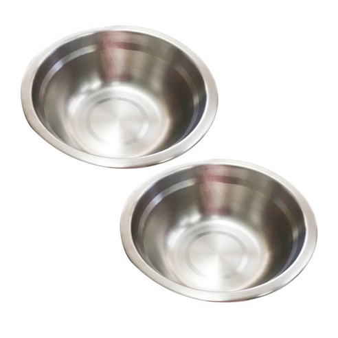 노마드캠핑 스테인레스 캠핑 개별 국그릇 16cm, 실버, 2개