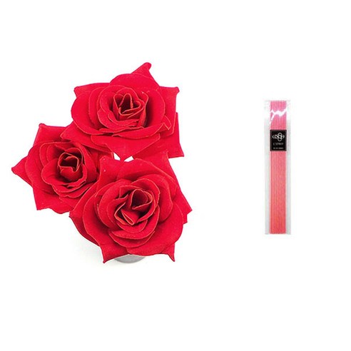 아제르퍼시픽 레스쁘리 조화 레드 로즈 3p + 핑크스틱 10p + 디퓨저 리필 80ml, 라임바질 만다린