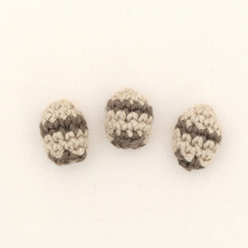 하마나카 심플 니트모티브 악세서리 장식 큐티봉봉, H457-738(카키+베이지), 2개