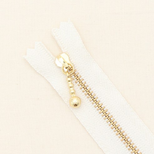 YKK 골드 지퍼 10cm, 아이보리, 5개입