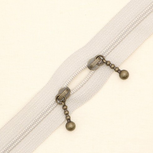 YKK 슬림 코일 지퍼 내추럴 50cm, 그레이베이지, 2개입