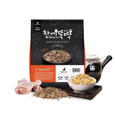 한끼뚝딱 생후 3개월령 이후 황태담은 클래식 강아지 사료, 황태와 오리고기 클래식, 1kg, 1개