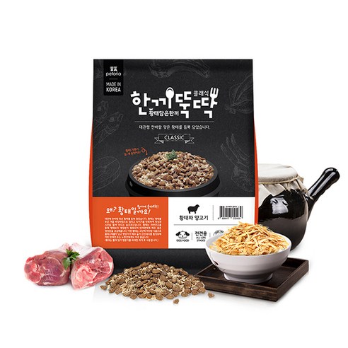 한끼뚝딱 생후 3개월령 이후 황태담은 클래식 강아지 사료, 황태와 연어 클래식, 1kg, 1개