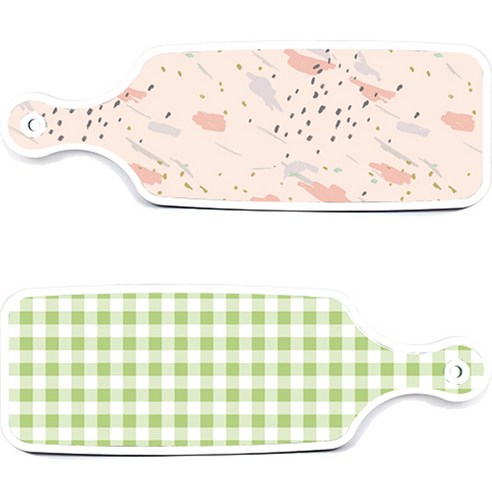로엠디자인 서빙 도마 보드 2p 체크파스텔그린 세트, 체크파스텔그린, 패턴자국, 1세트