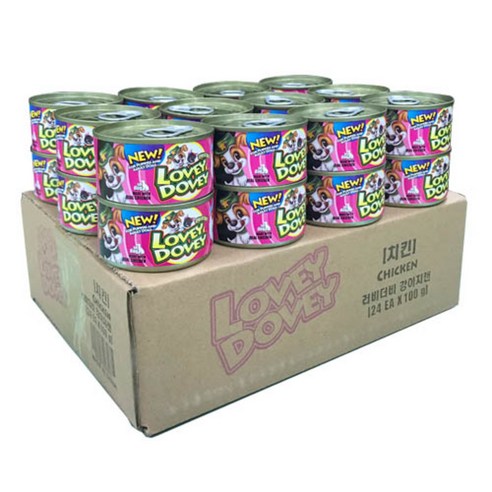 러비더비 강아지 간식 캔 100g, 치킨, 24개