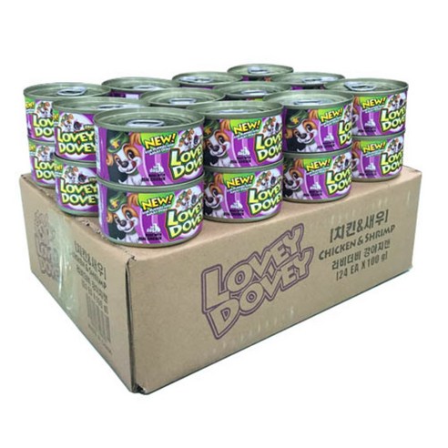 러비더비 강아지 간식 캔 100g, 혼합맛(치킨/새우), 24개