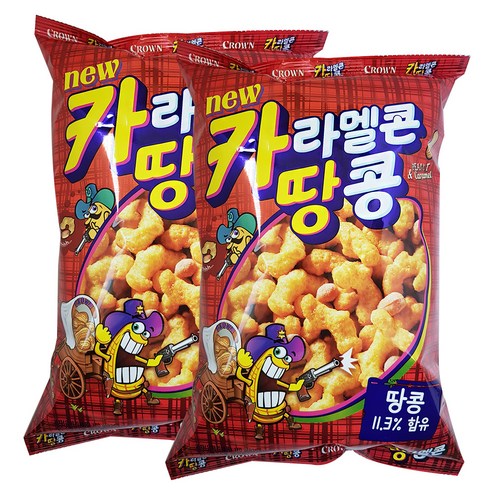크라운 카라멜 콘 땅콩, 170g, 2개